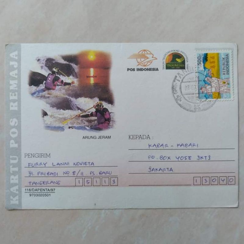 

Kartu Pos Kuno Jadul Kuis Kabar Kabari tahun 1990an - Furry