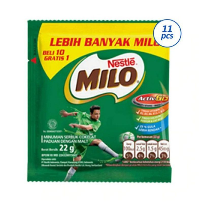 

Milo Aktiv Go 22 gr 1 Renceng 10+1 Sachet