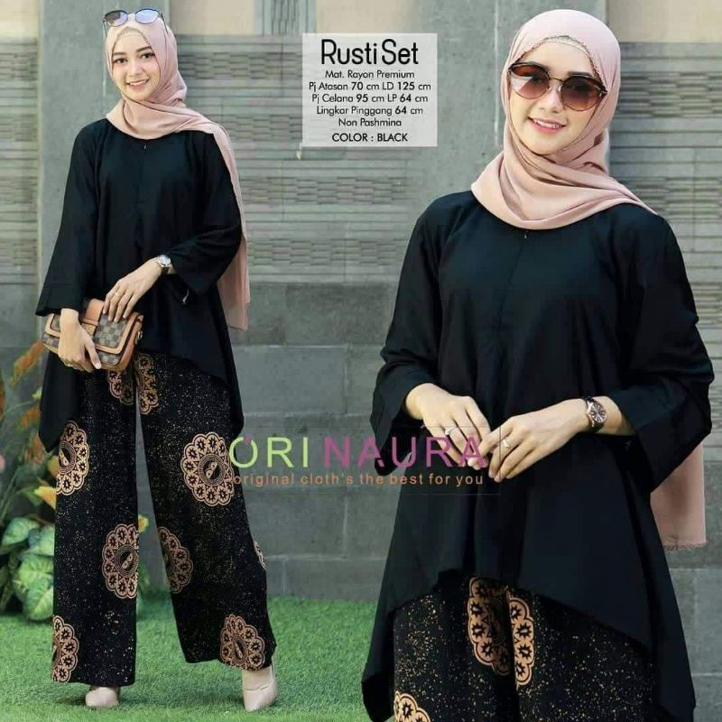 NEW ONE SET WAKA RUSTI JUMBO / SETELAN BATIK WANITA KEKINIAN TERBARU SETELAN TIE DYE TERLARIS