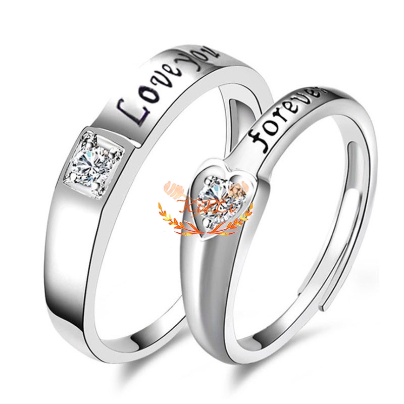 925 Silver Cincin,Pasangan Berlian Mode Wanita,Perhiasan Cincin Couple Rings