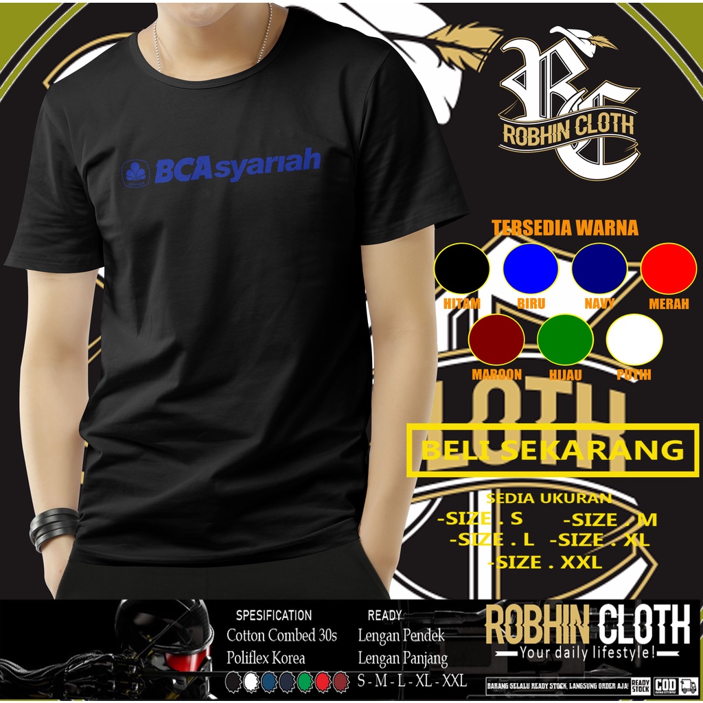 Kaos Bank BCA Syariah Logo Baju Perusahaan