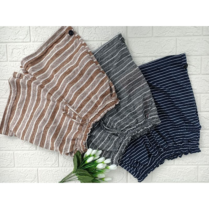 CELANA PENDEK MOTIF SALUR TERBARU