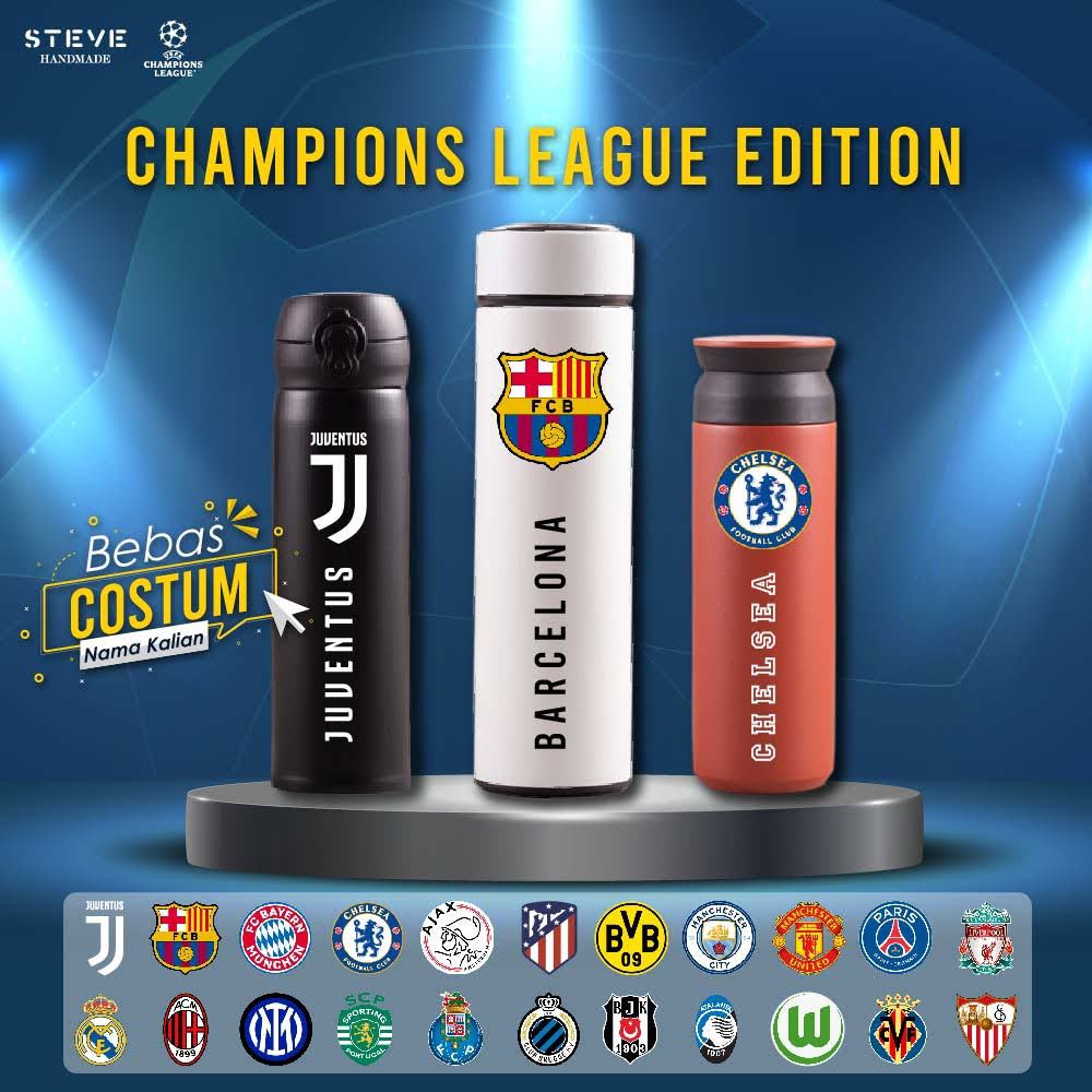 Botol minum Design Champion League Edition tumbler