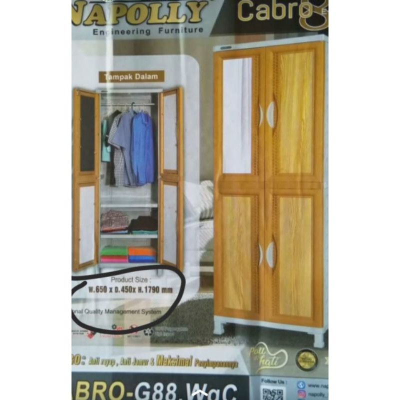 Lemari plastik Napolly CABRO-G88 WGC