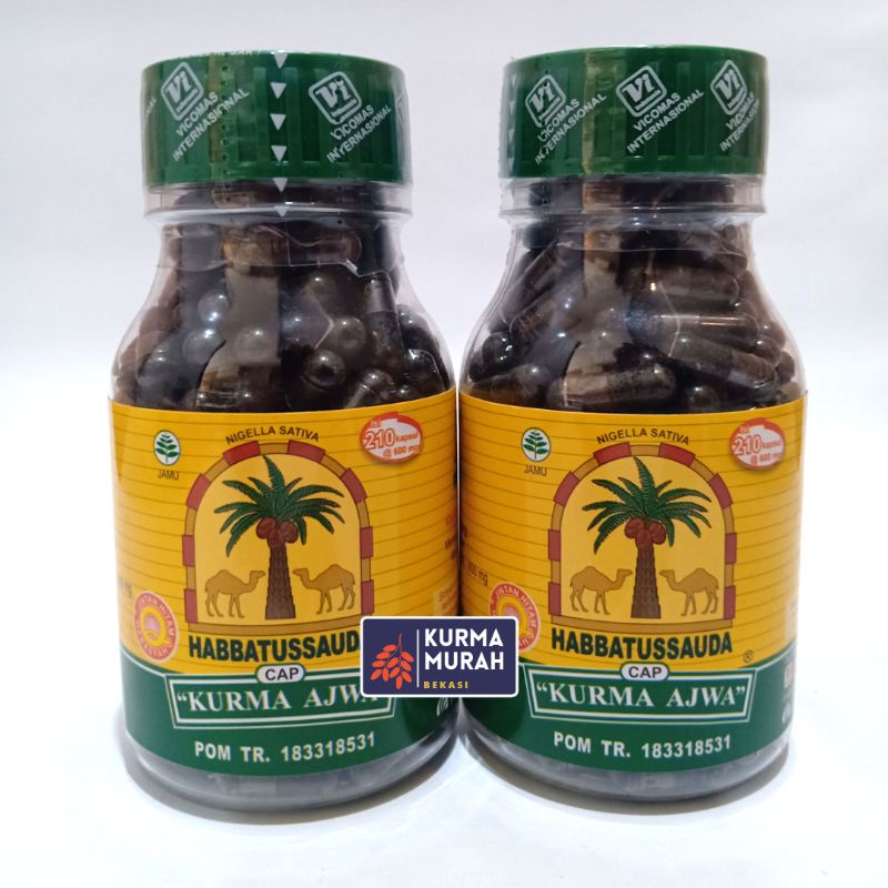 Habbatussauda Cap Kurma Ajwa Serbuk Asli 210 Kapsul