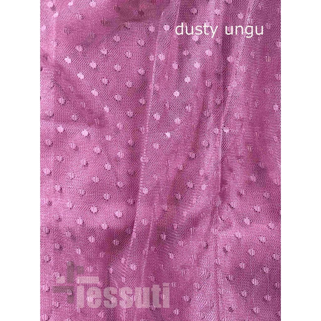 KAIN TILE HALUS DOT / BINTIK / SOFT TULLE POLKADOT-dusty ungu