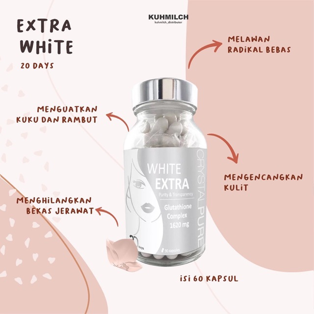 White Extra Crystal Pure Supplement Whitening/Supplement Pemutih