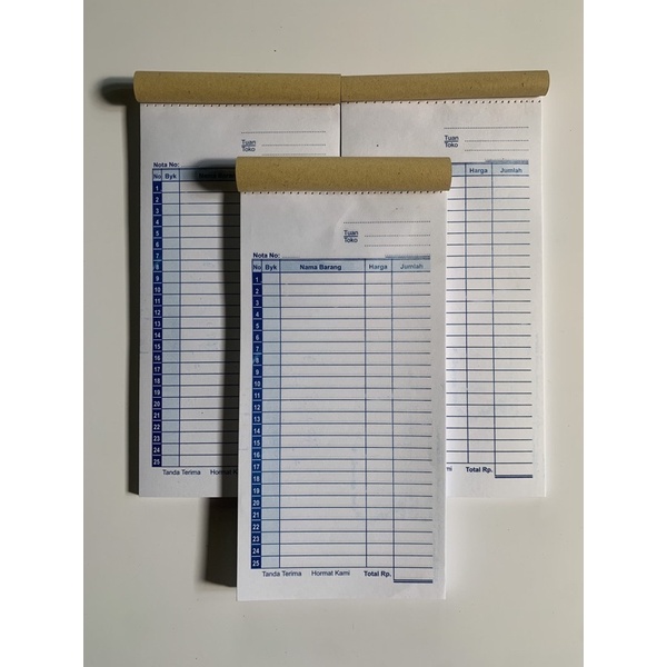 

NOTA 1 PLY, NOTA UKURAN LEBIH PANJANG