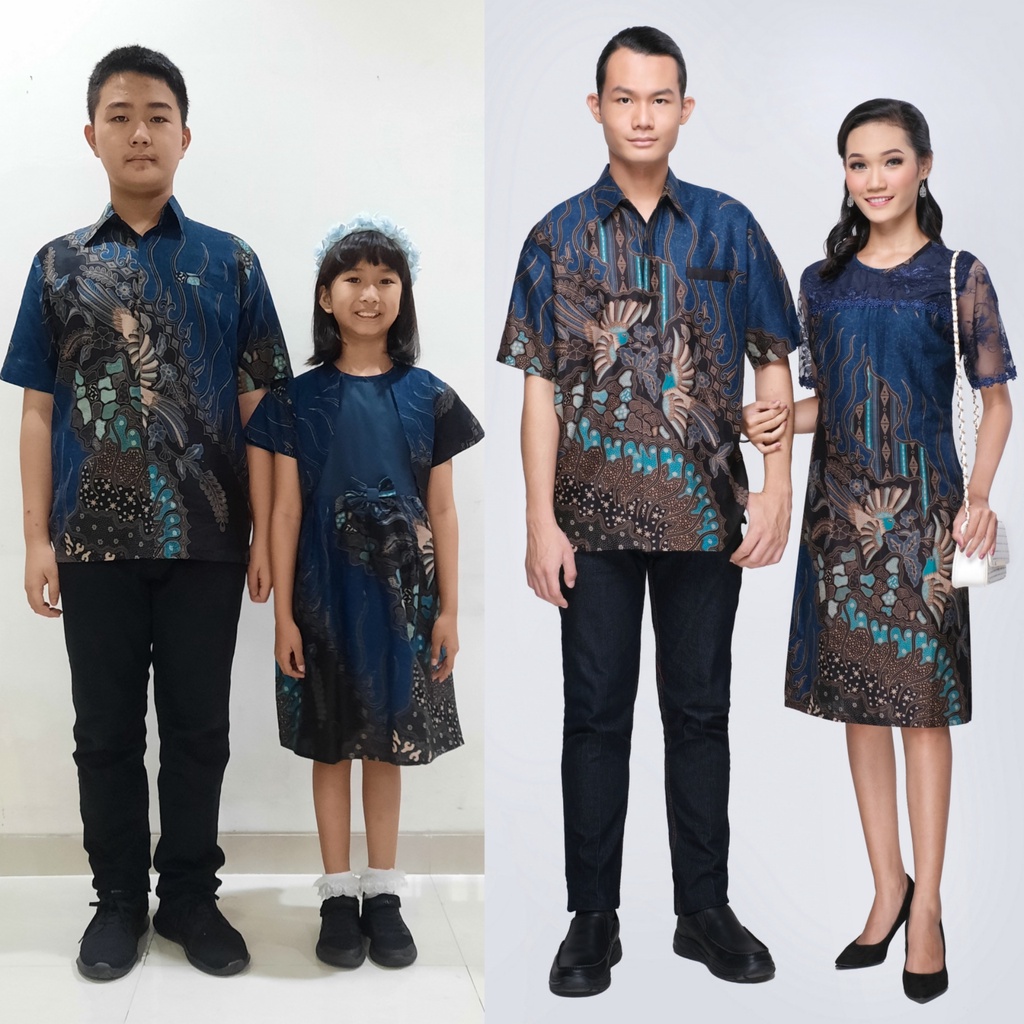 sarimbit dress batik nagita keris biru