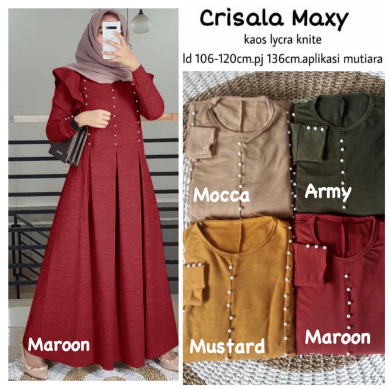 Tiara Maxy - Gamis Knit Wood LD106+ Mutiara / Crisala Maxy / 233-5799