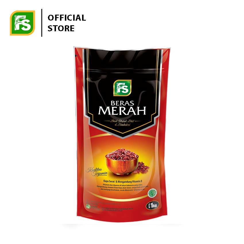 food station   beras merah 1 kg