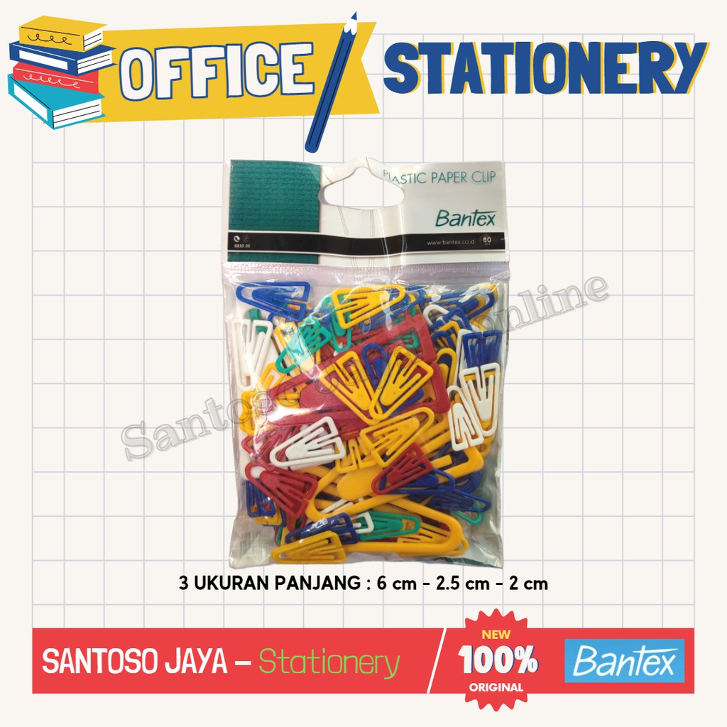 

Plastic Paper Clips BANTEX 8850 - Klip Kertas Plastik Warna Warni