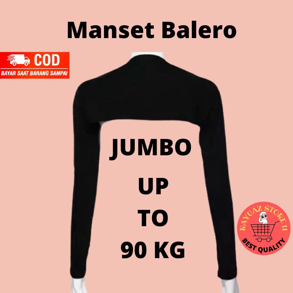 Manset Sambung Bolero Jumbo Bahan Spandek Premium Muat Sampai BB 90 kg Dalaman Baju Muslim Wanita Handsock Lengan Sambung Wanita