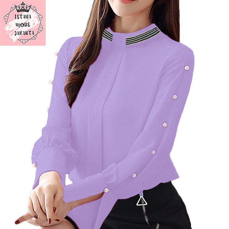 ISTANA MODE JAKARTA Jessica baju atasan wanita terbaru blouse korean style blouse wanita lengan panjang-6