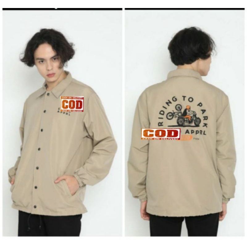 JAKET COACH/JAKET COACH NAGA PRIA WANITA/ JAKET PRIA WANITA  CJ   /JAKET PARASIT/ JAKET JEPANG NAGA /COACH NAGA/JAKET  MODEL NAGA TERBARU-Cream motor