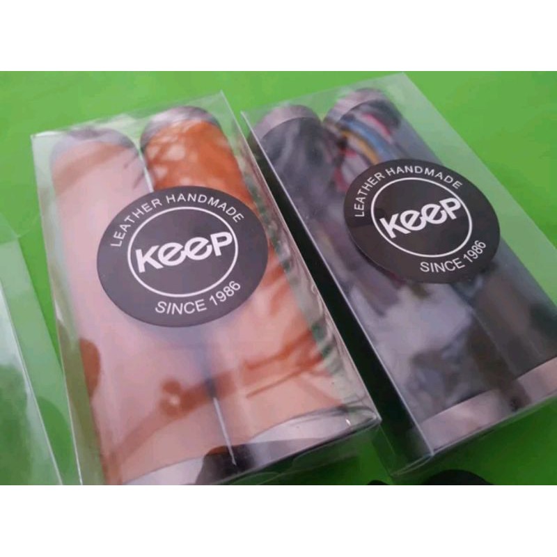 Handgrip double lock KEEP  leather handmde original kulit sapi