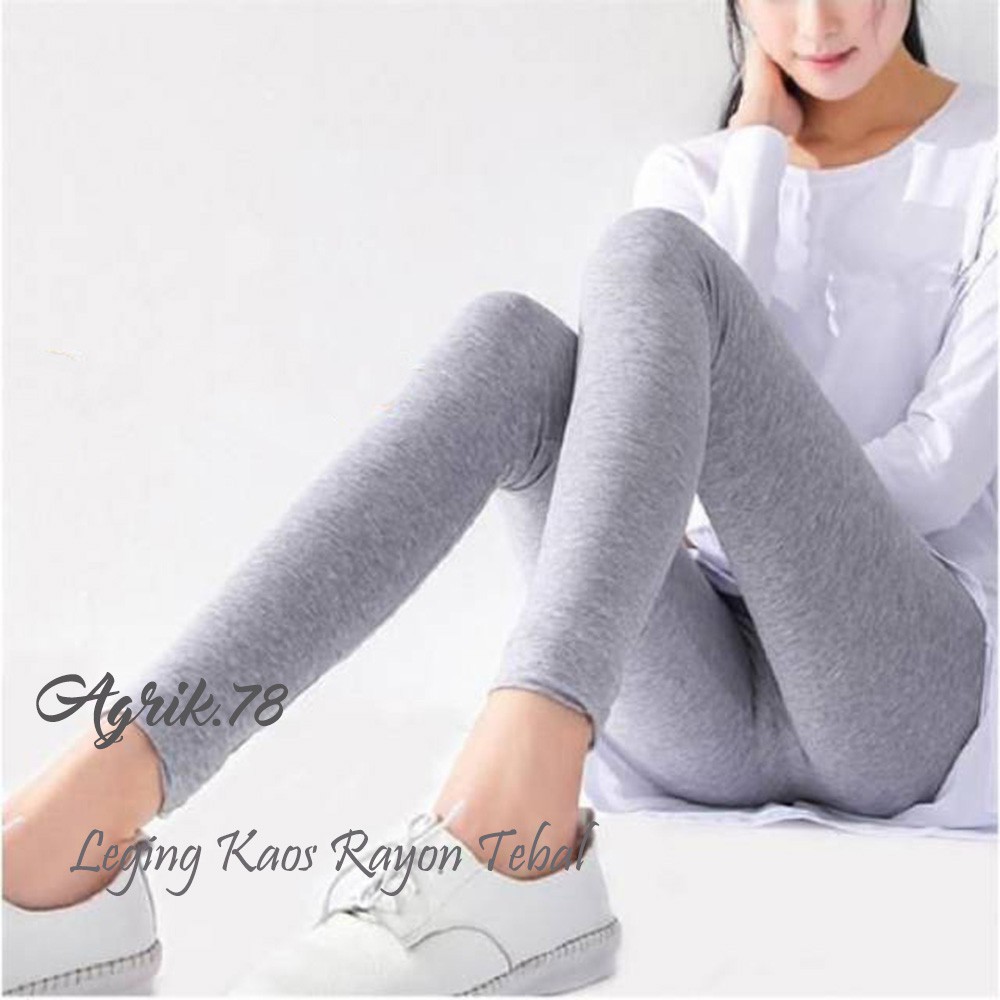 LEGGING PANJANG WANITA BAHAN KAOS RAYON TEBAL SIZE. ( M .L .XL )-1