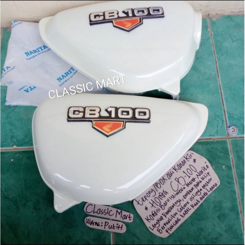 COVER TUTUP BOX AKI HONDA CB100&CB 100-CB PUTIH