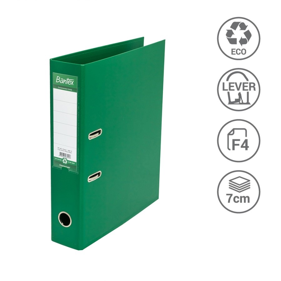 Bantex Lever Arch File Ordner Plastic Folio 7cm Grass Green 1465 15