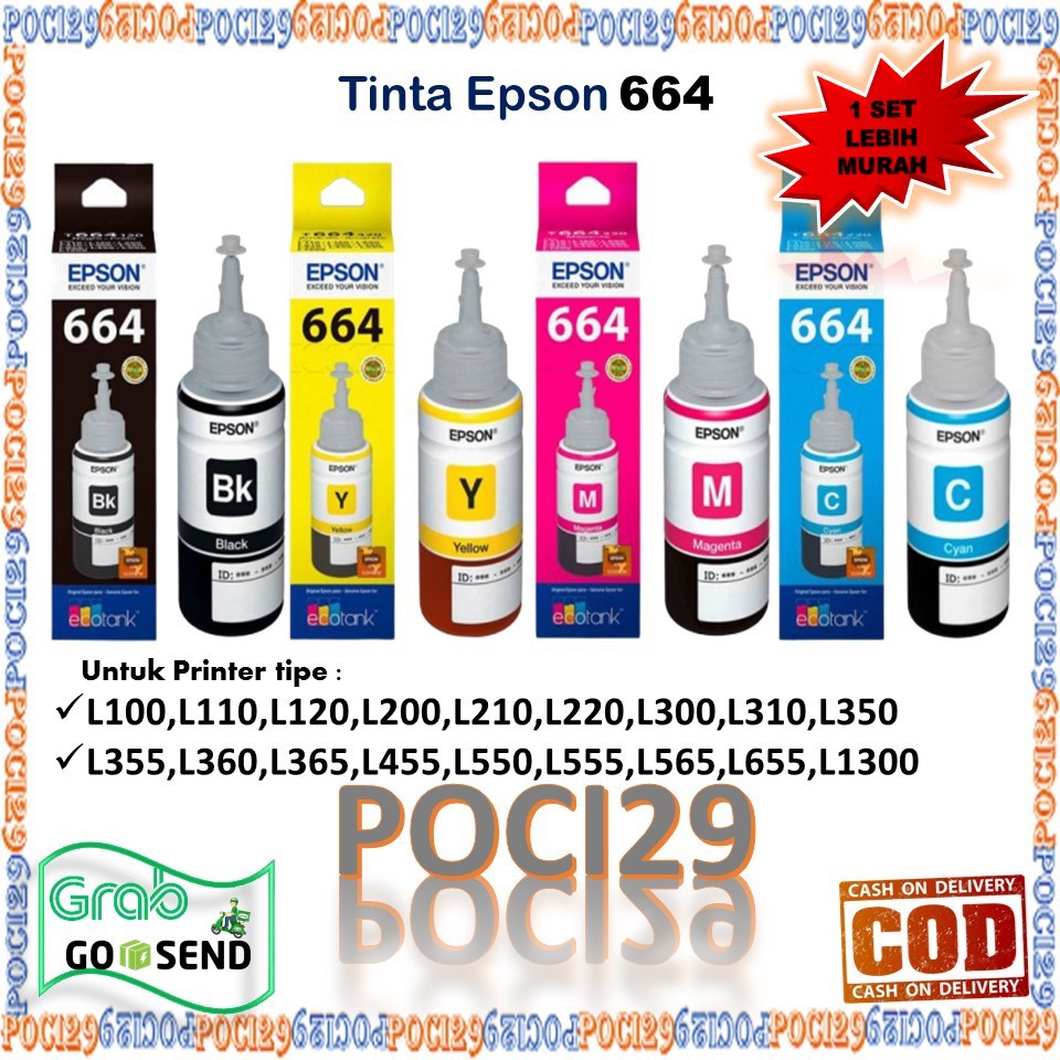 PAKET 1 SET Tinta Epson 664 untuk L100 L110 L120 | Shopee ...