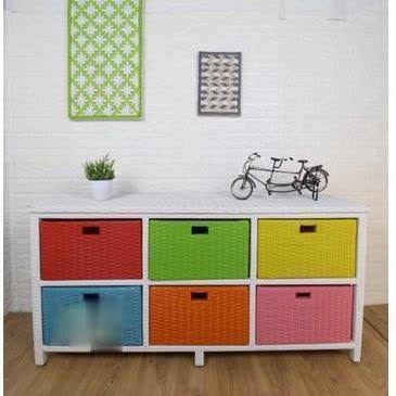 Lemari Rotan Sintetis 6 Laci