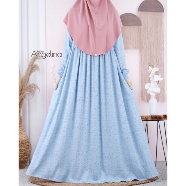 Sarah Dress Boho Pattern Starlight Blue by Atelier Angelina _ Biru Muda