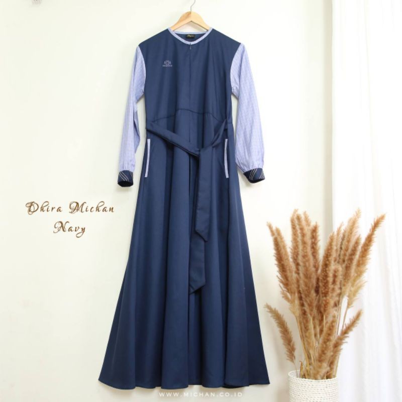 GAMIS TOYOBO DHIRA DRESS MICHAN WARNA NAVY