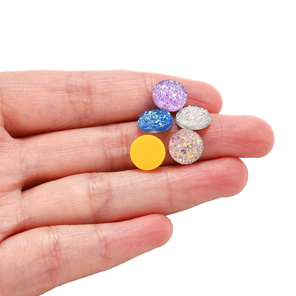 30Pcs/Lot 12mm Campuran warna resin cabochon patch kecil untuk DIY liontin anting-anting membuat perhiasan persediaan