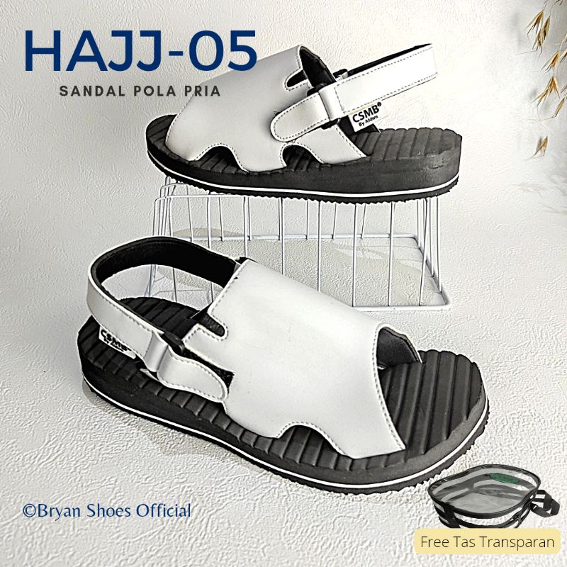 05 BRYAN NKR Sepatu Sandal Haji Umroh Ninja Gunung Size 36-40 41 42 43 Putih (Pola Besar Pria)