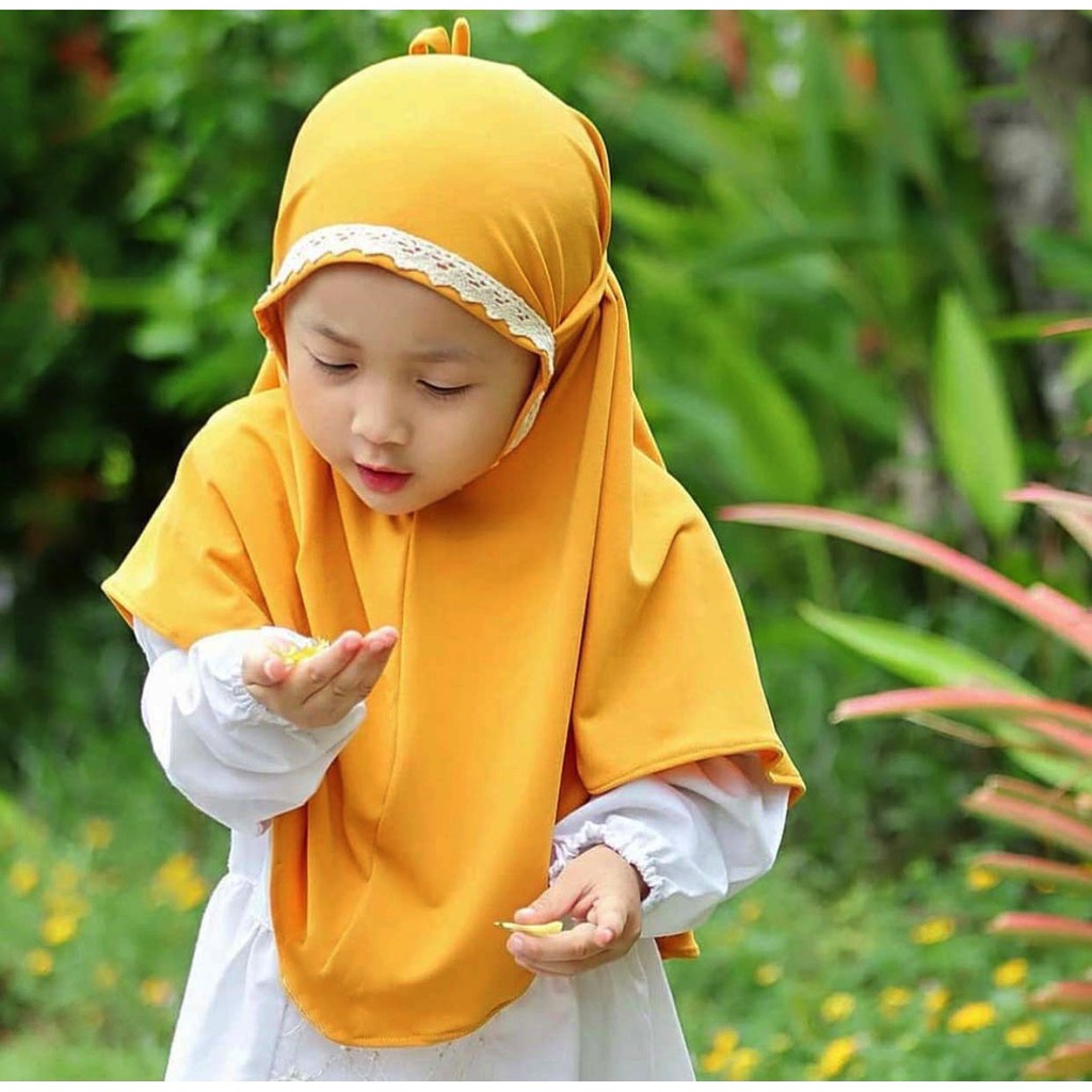 Bergo Renda Anak Maryam Jilbab Kerudung / Anak Kids Renda Kepala Pusatgrosir_solo KIDS BERGO RENDA PREMIUM ORIGINAL ANAK