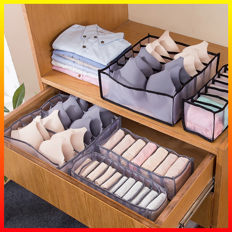 Kotak Pembatas Sekat Pakaian Closet Organizer Storage Box 6 Grid High Quality Material - 7RHZKJBK