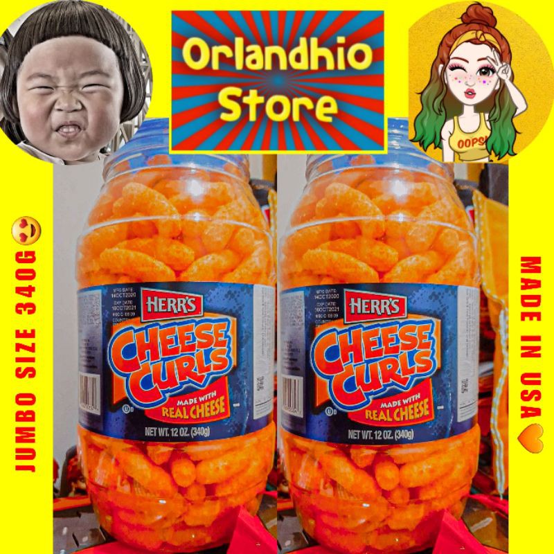 

SIAP KIRIM! HERR'S Cheese Curls 340 Gram Jumbo Size (Made in USA)
