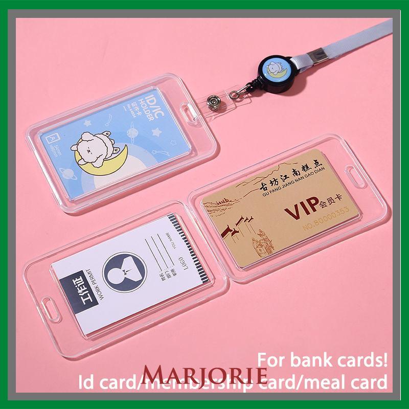 Kartu Bus Izin Kerja Siswa Kartu Makan Plastik Dua Sisi Pemegang Kartu Transparan-MJD