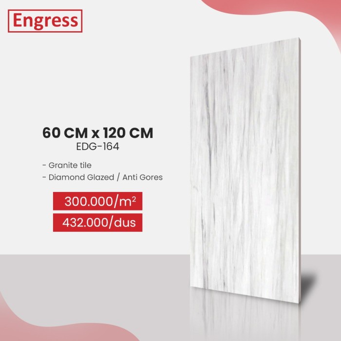 Granite Tile Anti Gores White Marble Carrara Engress 60x120 EDG164