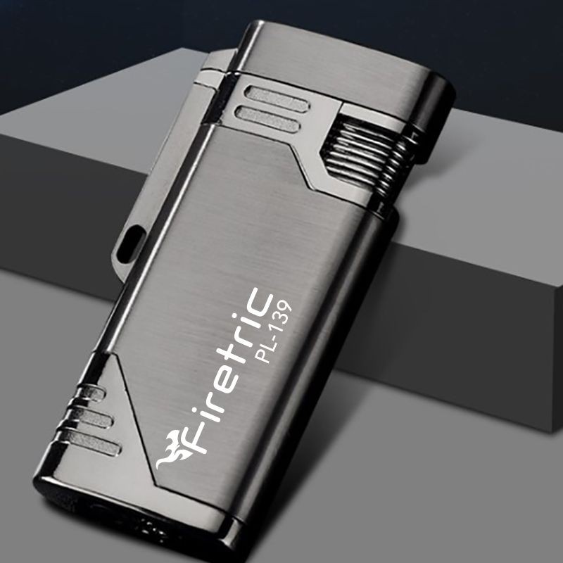 Korek Api Gas Lighter Double Jet - Metallic Black