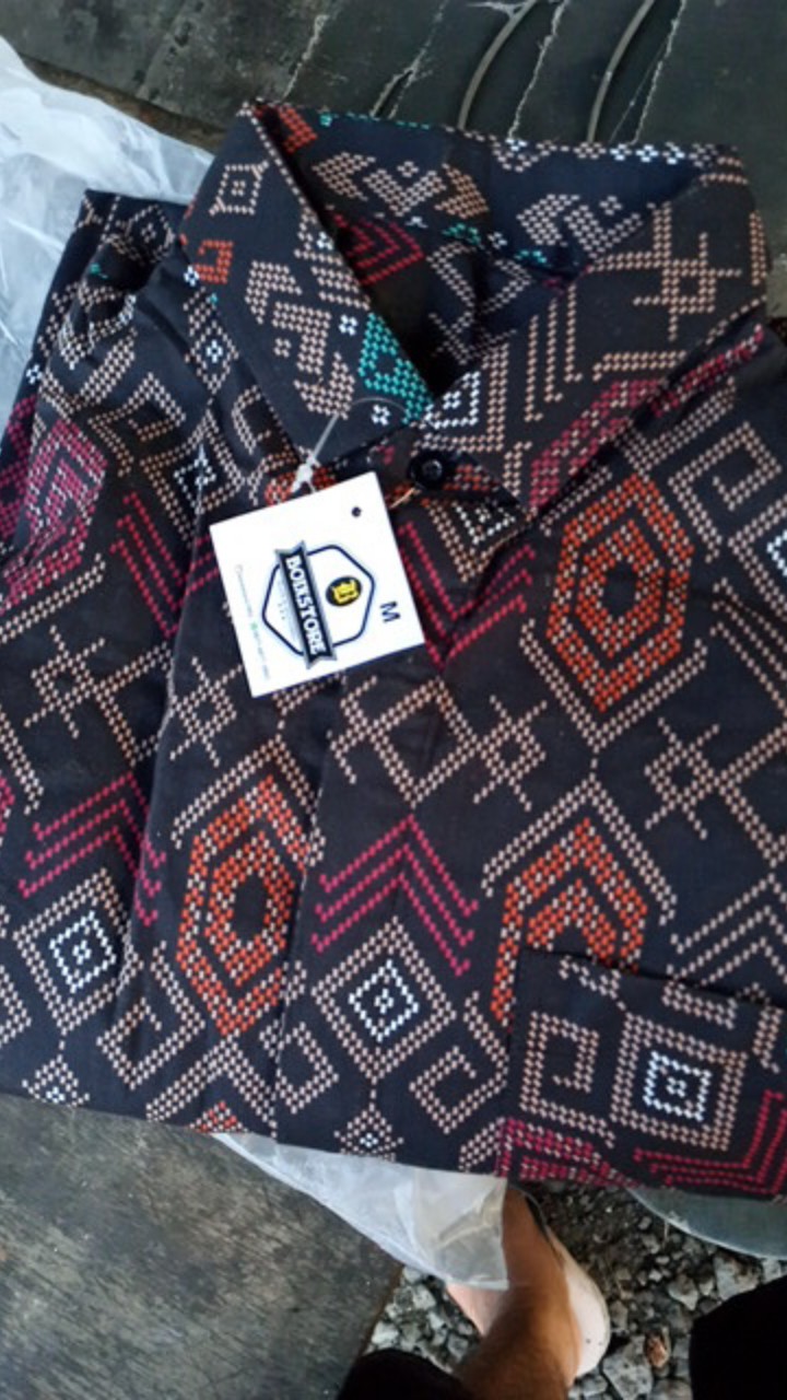 Kemeja Batik Songket Pria Dewasa Lengan Panjang Premium