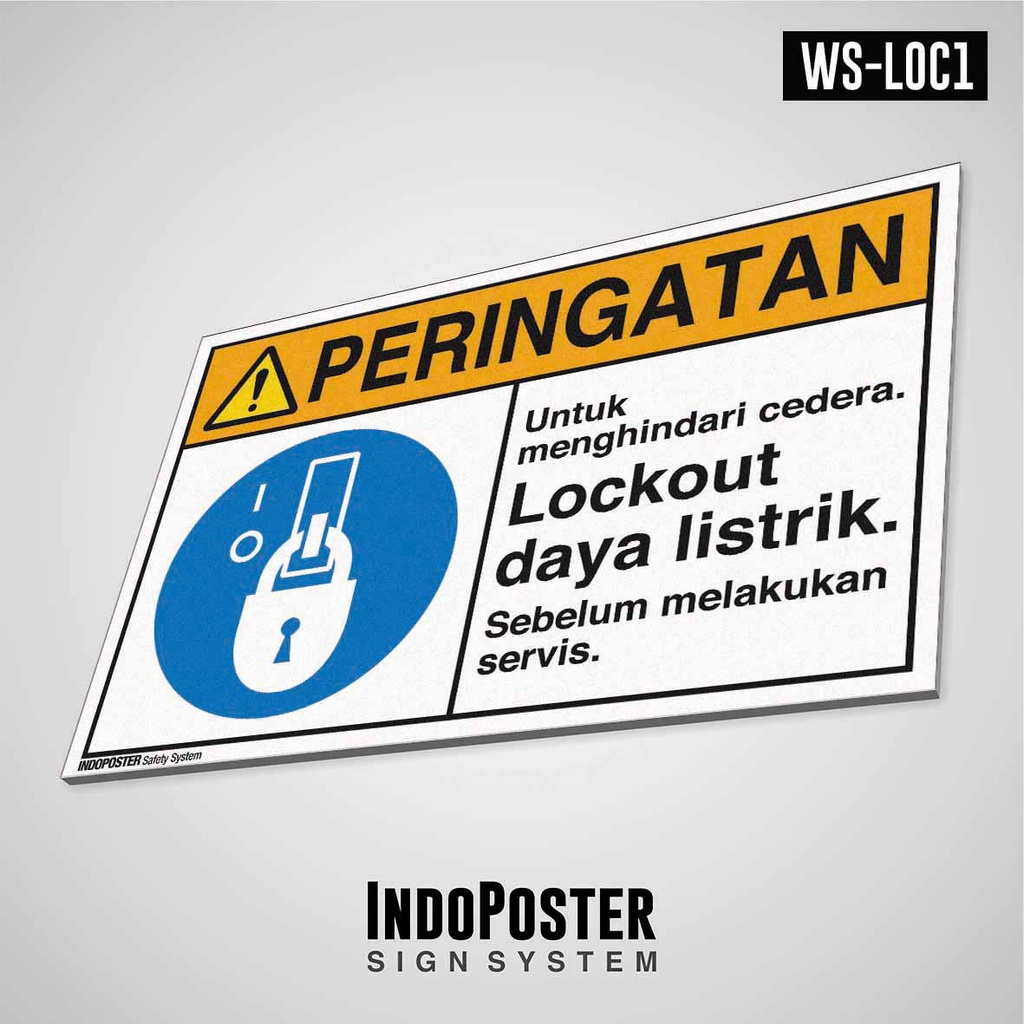 

Stiker K3 Safety Sign Standar ANSI ISO Lockout LOTO Daya Listrik