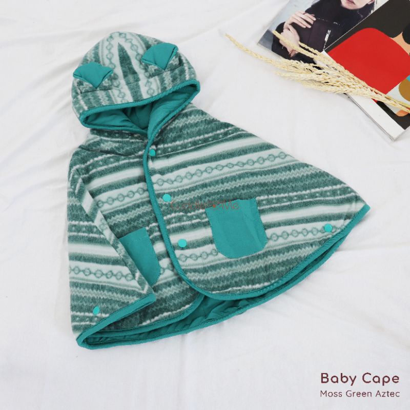 Jaket Anak CuddleMe BabyCape | Mantel Bayi Balita Cuddle Me Baby Cape | Grosir Cuddle Me BabyCape-Mos Green Aztec