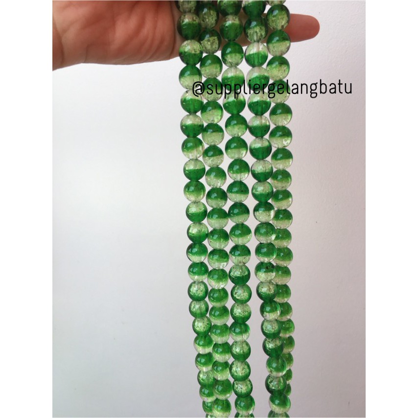 Manik Kristal Hijau Muda 12mm Glow In The Dark Fosfor Green Luminor kerajinan grosir aksesori craft