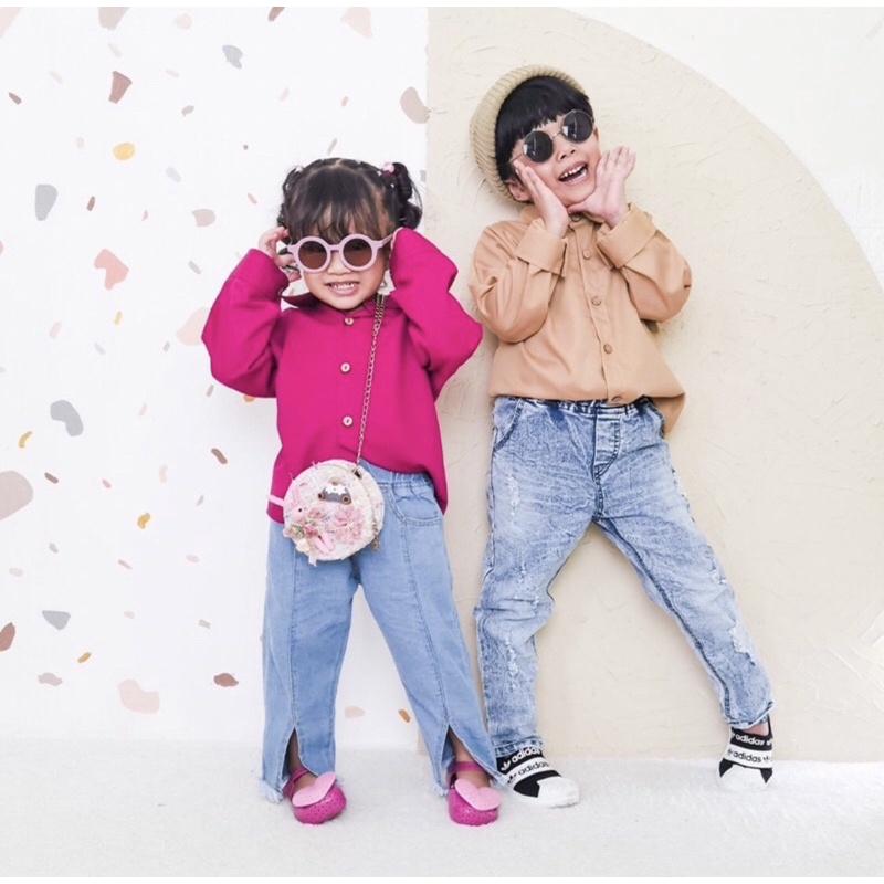 NICOLE BASIC OVERSIZED SHIRT Kemeja Anak Polos