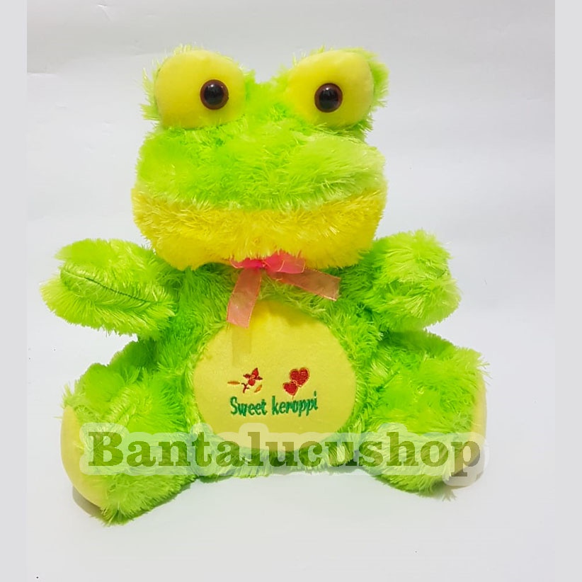 Boneka Keropi Bulu Lasfur Bordir Sweet Keroppi SIze L 43cm