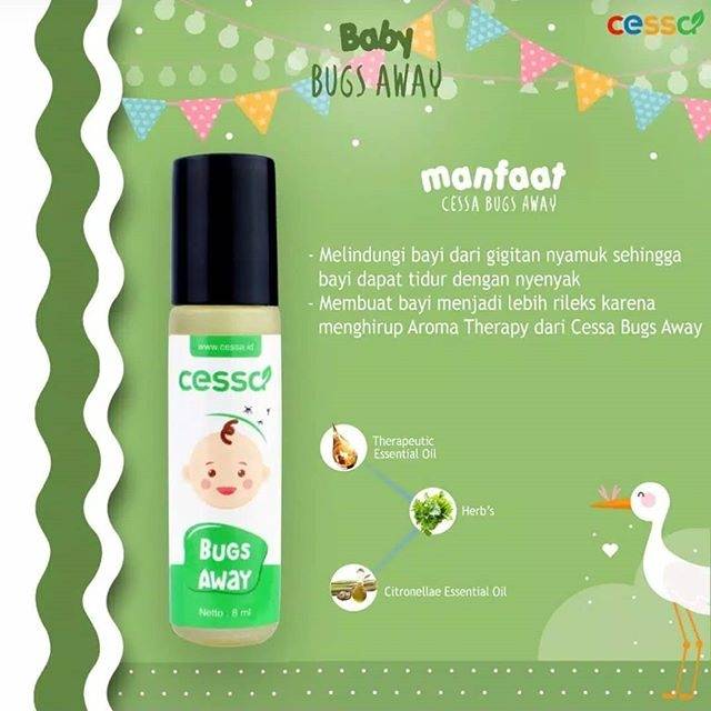 Cessa baby essential oil bugs away anti nyamuk bayi aroma terapi