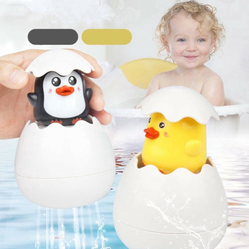 ( Mia ) Mainan Mandi Bayi Semprotan Air Telur Bebek Awan Hujan, Duck Penguin Dinosaurs Floating Egg BAth Toy