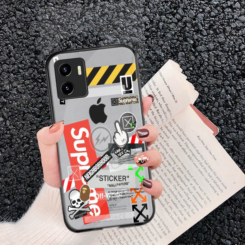 Softcase Glass Kaca For Vivo Y15S - K03 - Casing Handphone Vivo Y15S - Pelindung Hp Vivo Y15S - Case