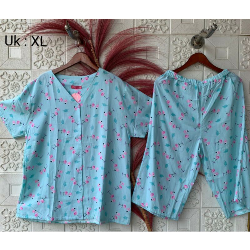 Setelan Baju Tidur Zelia Flamingo Size XL