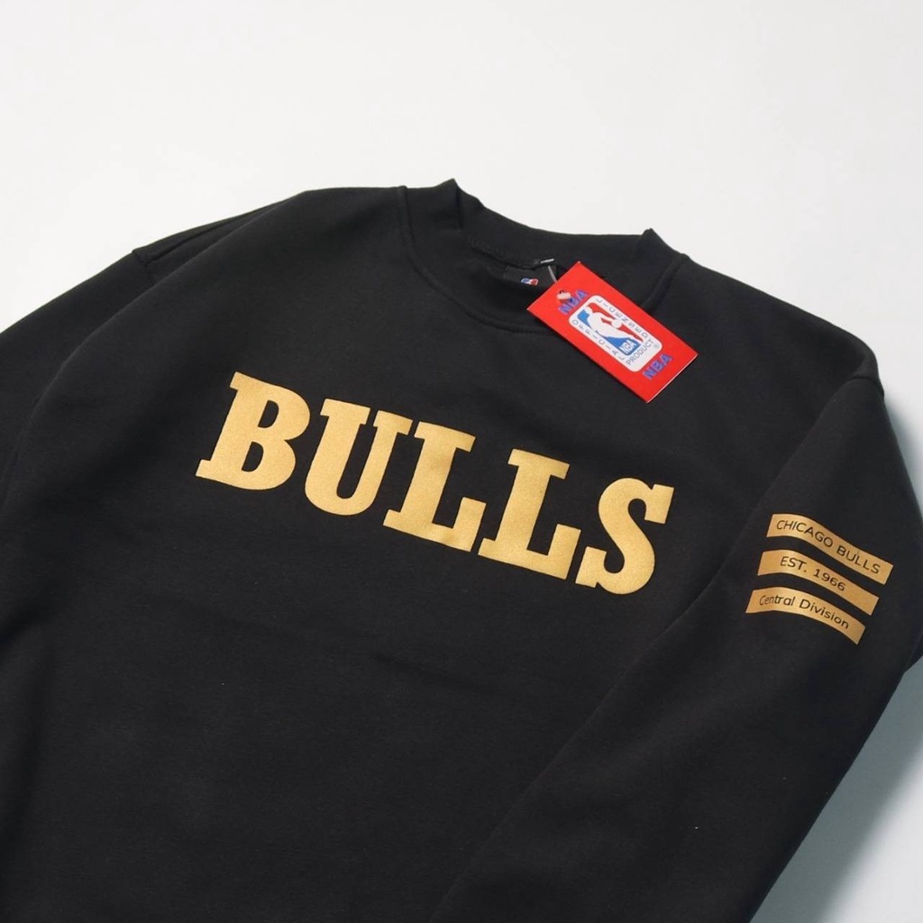 JAKET SWEATER CREWNECK CHICAGO BULLS GOLD SIMPLE UNISEX GOOD QUALITY