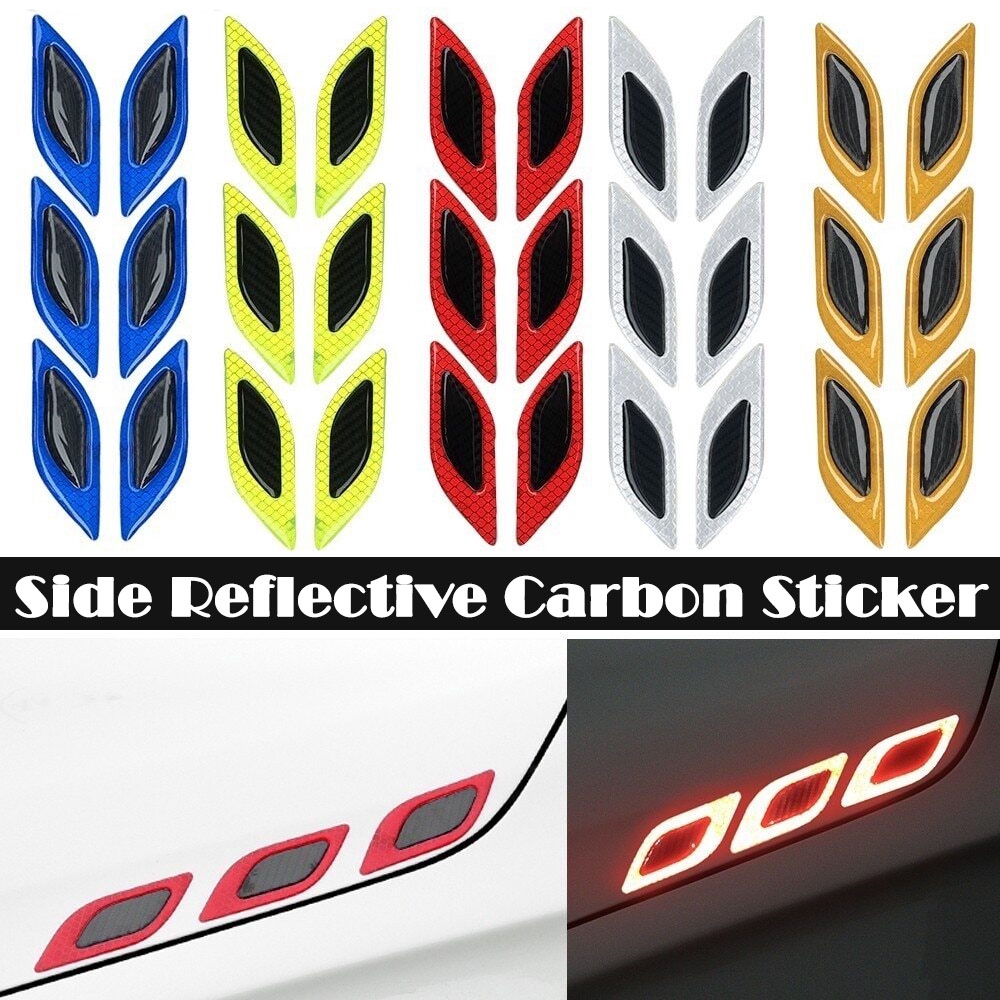 Side Car Reflective Carbon Sticker Stiker Samping Reflektif Mobil