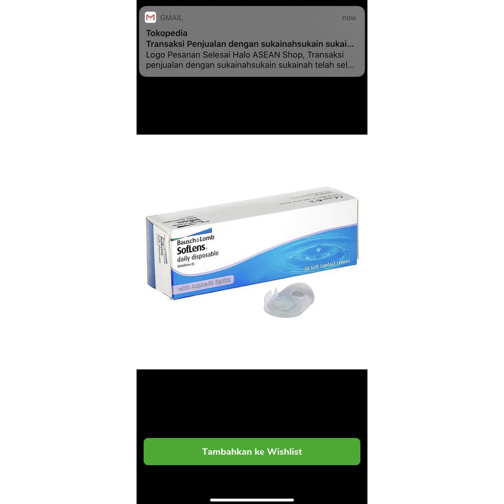 

BAUSCH LOMB DAILY DISPOSABLE SOFTLENS BENING HARIAN ISI 30 BL