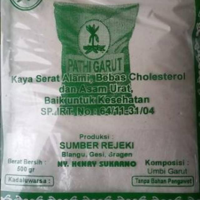 

Tepung Pati Garut produk lokal khas sragen