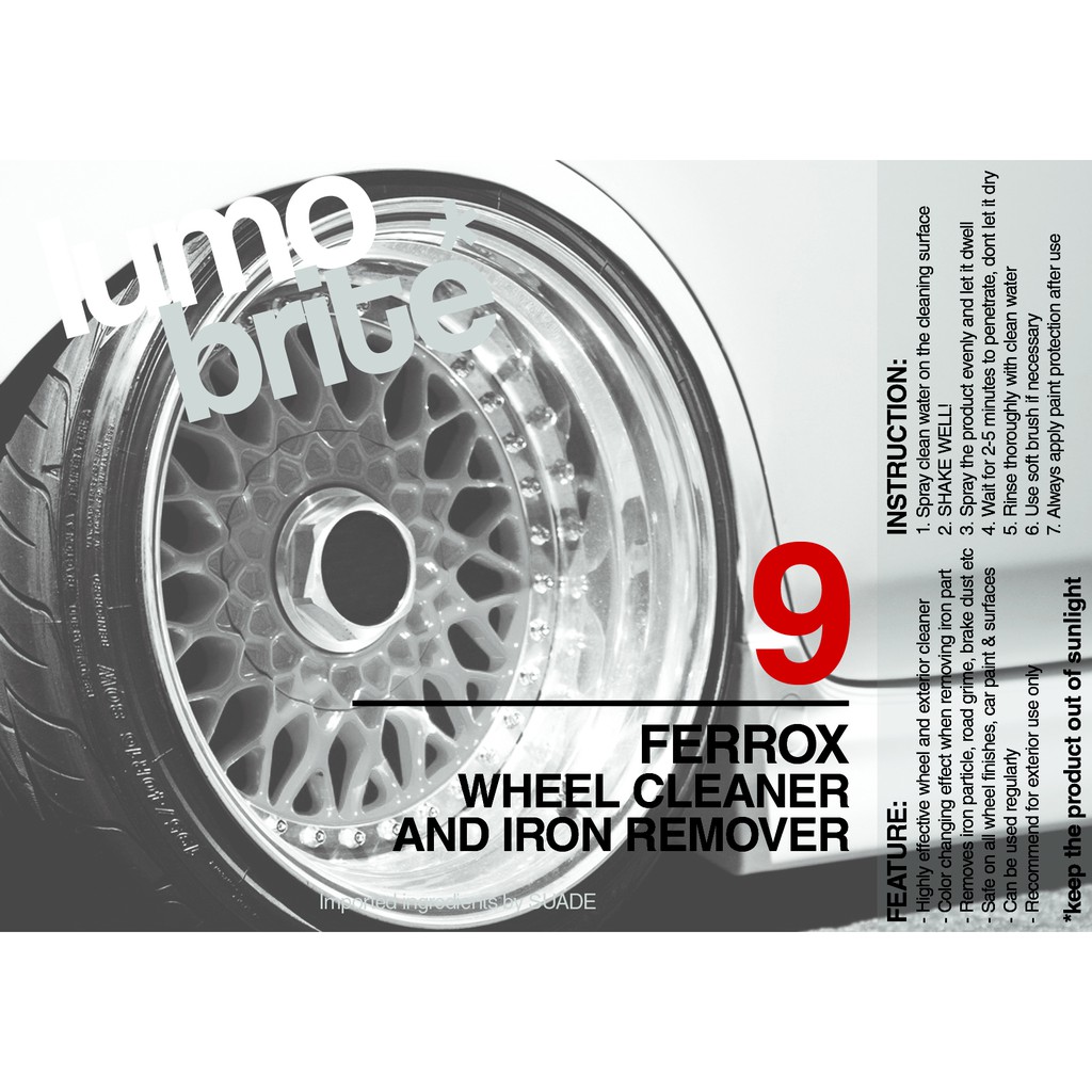 LUMOBRITE 9 Ferrox Wheel Cleaner and Iron Remover Pembersih Debu Besi Rem Pelek Oksidasi MURAH